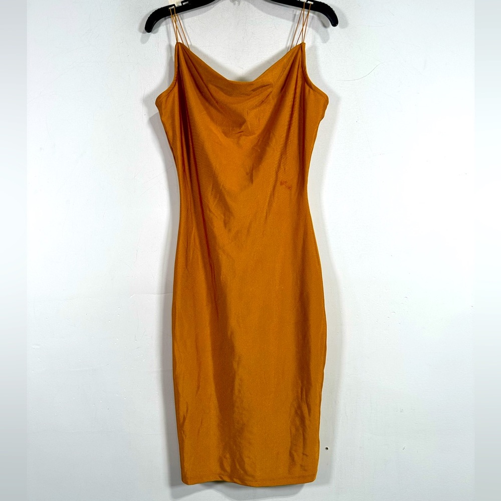 Shasa Cowl Neck Sleeveless Mini Dress, Women's Size S - Mustard Yellow